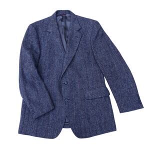 Vintage JoS. A. Bank Gray Herringbone Tweed Ivy Prep Wool Sport Coat Blazer 42R?